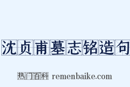 沈贞甫墓志铭造句是什么意思的图片